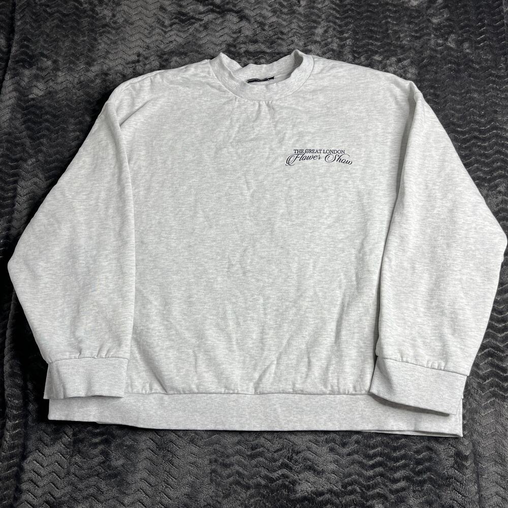 ASOS DESIGN flower show graphic sweatshirt in ice heather Size L